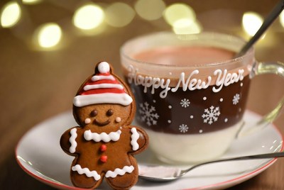 Gingerbread cookie with hot chocolate