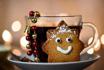 Festive coffee and cookie delight