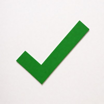 Green check mark on white background