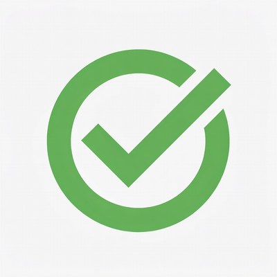 Green check mark symbol for approval