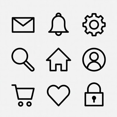 Simple icon set for digital applications
