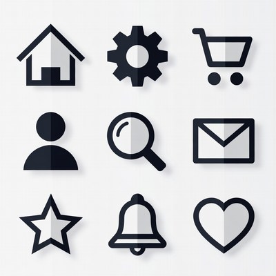 Simple icon set for digital applications