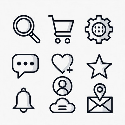 Icons for digital interface design