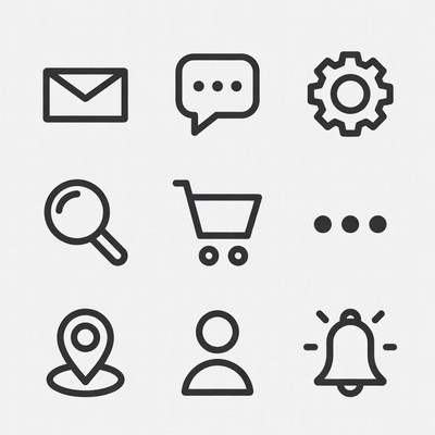 Simple icons for digital communication needs