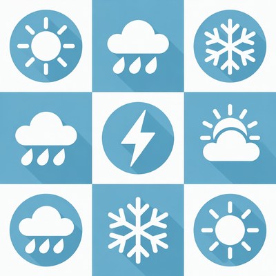 Weather icons in simple design