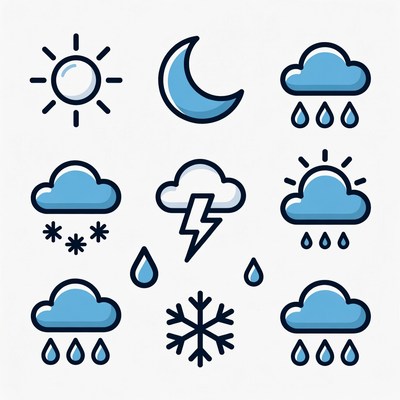 Weather icons depicting various conditions