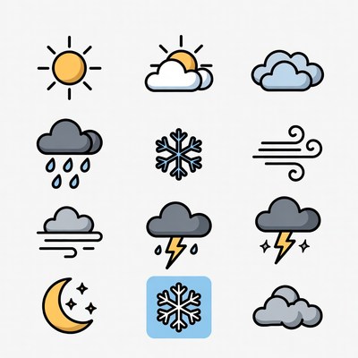 Weather icons in colorful design