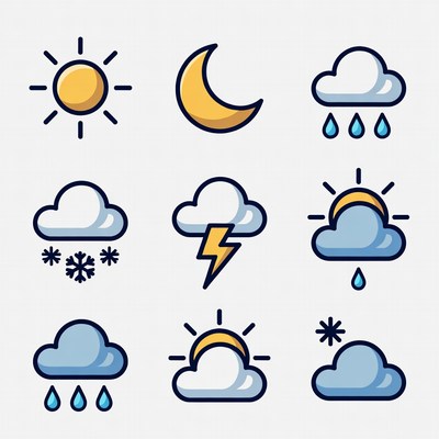 Weather icons for different conditions