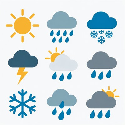 Weather icons for various conditions