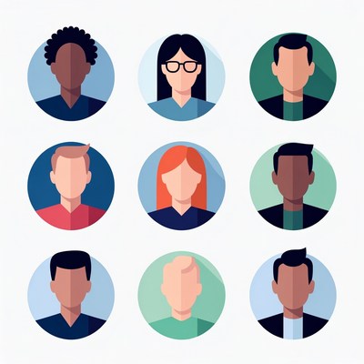 Diverse group of people illustrations