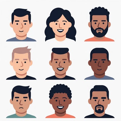 Diverse group of smiling faces