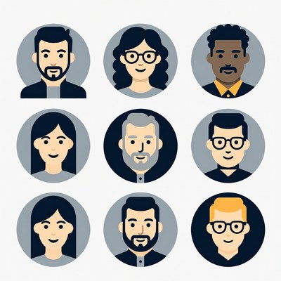 Diverse group of people in circles