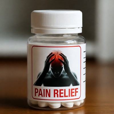 Pain relief medication on display