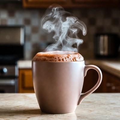 Freshly brewed coffee with steam rising