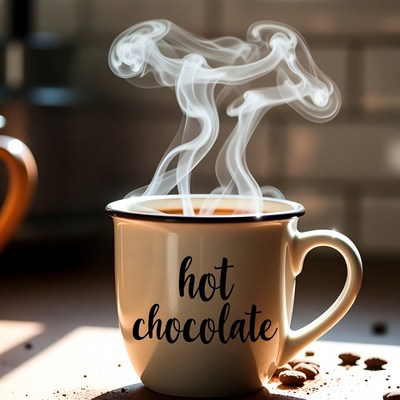 Warm cocoa in cozy light