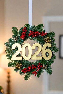 Wreath with 2026 decor
