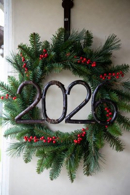 Green wreath for new year celebration