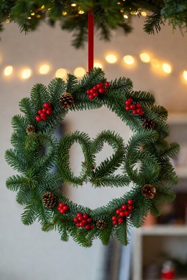 Wreath with holiday decoration in 2020