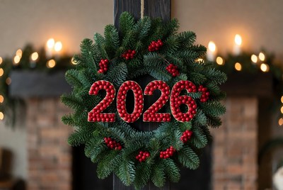 Decorative christmas wreath for 2026