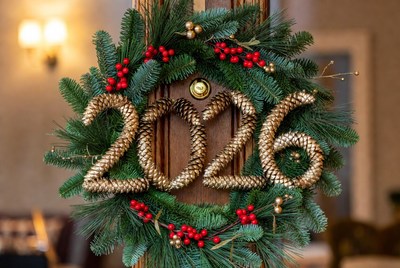 Decorative wreath for new year's celebration