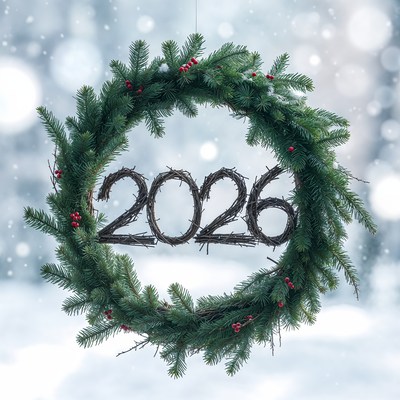 Winter wreath for new year celebration