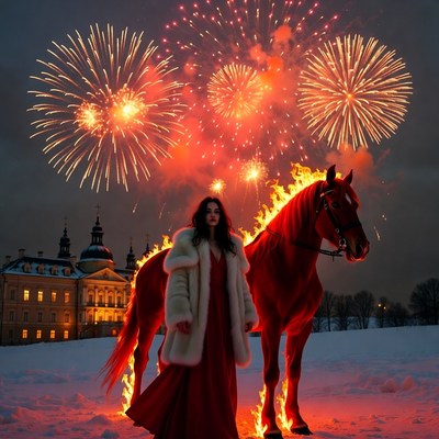 Fireworks and beauty by the palace