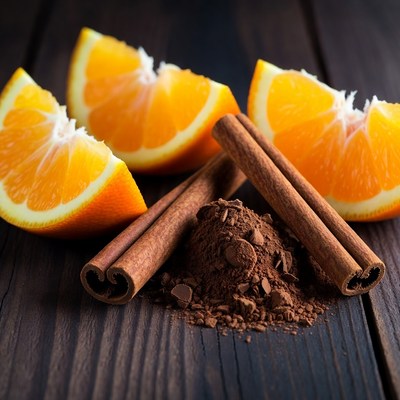 Cocoa and orange spice composition