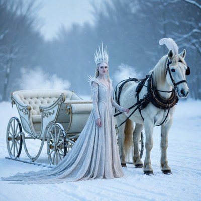 Snowy fairytale carriage ride