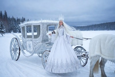 Winter queen in snowy landscape