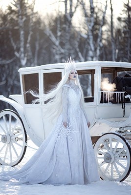 Frosty queen by a carriage