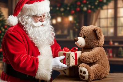 Santa claus giving gifts to children