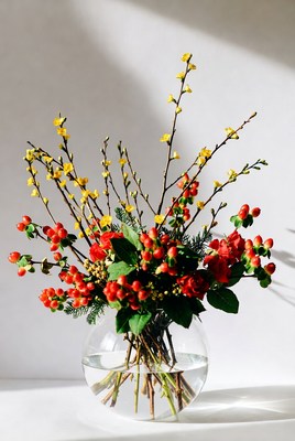 Colorful floral arrangement in vase