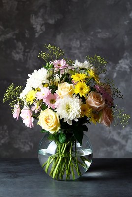 Colorful flower arrangement in a vase