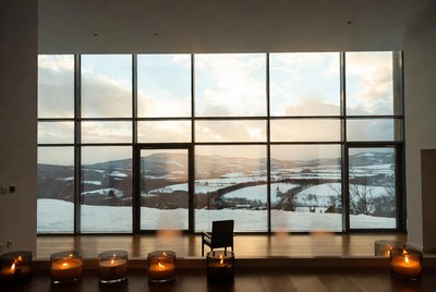 Serene winter view from cabin