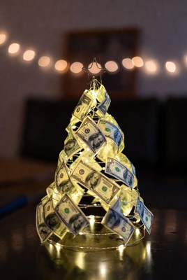 Creative money tree decoration for celebration