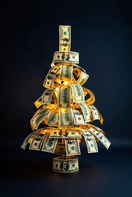 Creative money tree decoration for the holidays