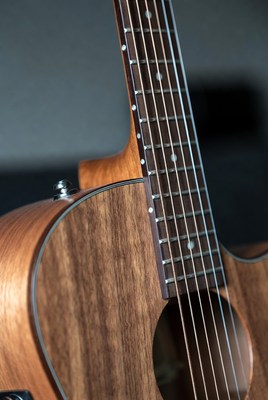 Beautiful acoustic guitar close-up