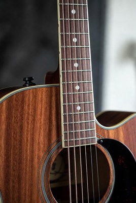 Acoustic guitar close-up detail
