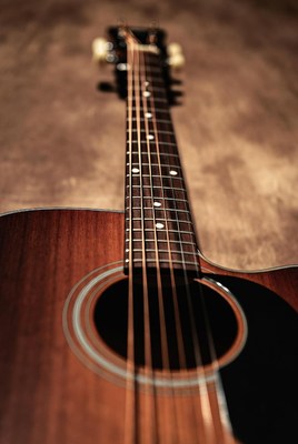 Close-up of an acoustic guitar