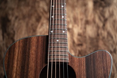 Acoustic guitar close-up view