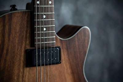Detail of an acoustic guitar