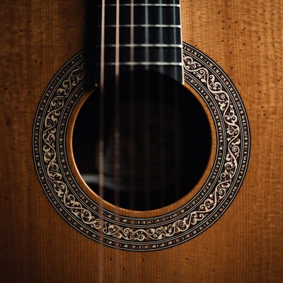 Guitar close-up with detailed design