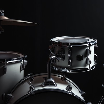 Drum set in soft lighting