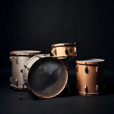 Classic drum set in studio setting