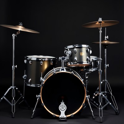 Professional drum set on stage