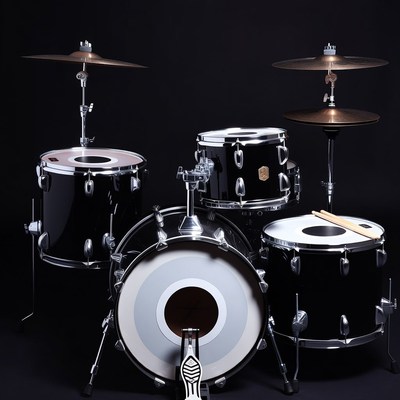 Classic black drum set display