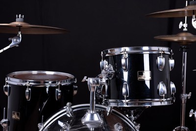 Drumming session in studio setting