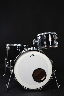 Drum set on black background