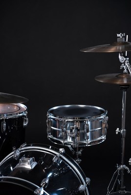 Drum set on a dark background