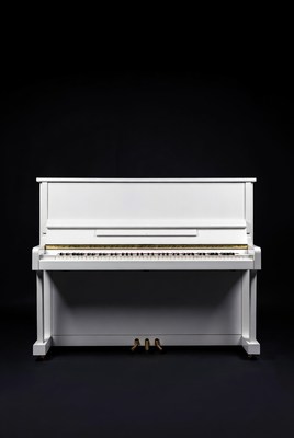 White piano on dark background